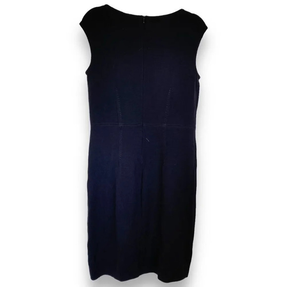 ST JOHN Collection Black Sheath Dress Santana Knit Size 8 Medium Professional - Picture 2 of 10